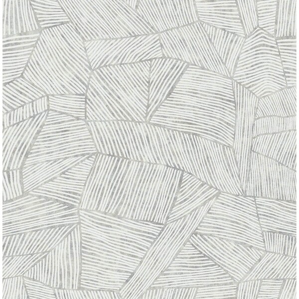 Manhattan Comfort Marignane Aldabra Grey Textured Geometric 33 ft L X 205 in W Wallpaper BR4014-26402 - main